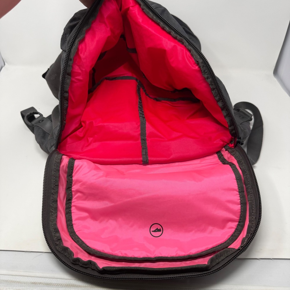 Nike Sport Backpack Grey Red Ripstop Multi-Pocket Shoe Compartment Training Bag - Picture 8 of 14